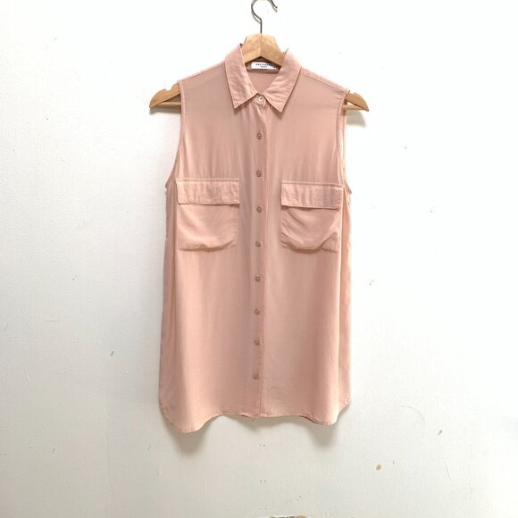 Equipment Femme 100% Silk Sleeveless Pink Shirt 🌸🌷😊🎀 - Picture 2 of 7